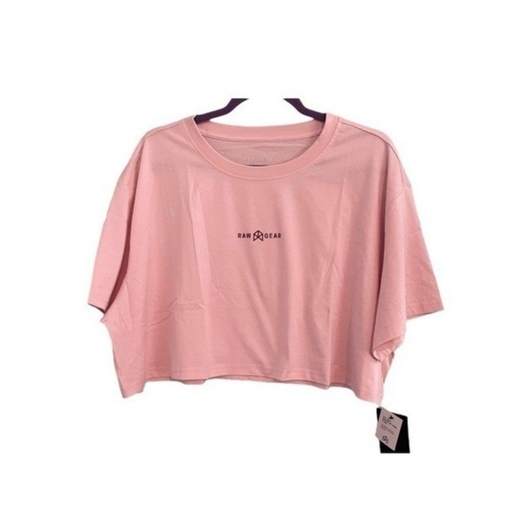 Rawgear Cropped Baby Tee Light‎ Pink Cotton Rayon Knit Short Sleeve Crewneck L